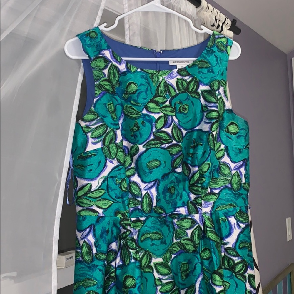 Green/Blue Nature Themed Dress 100% polyester